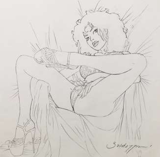 Roberto Baldazzini | Roberto Baldazzini - Disegno originale a matita - firmato - Page volante | Catawiki