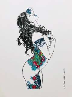 Cristina Fabris | Cristina Fabris - illustrazione originale china e Pantone cm 30x40 - firmata - Page volante (2019) | Catawiki