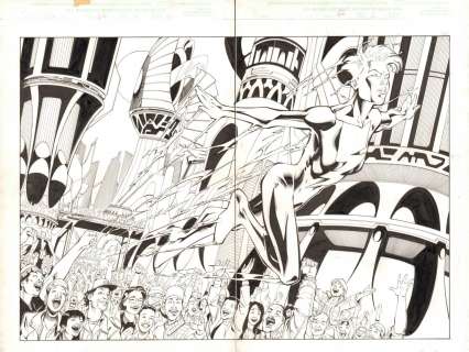 Chris Batista, Rich Perrotta - thunderbolts #66 pgs. 2 & 3 - jolt dps - 2002 signed