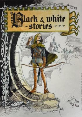 EX LIBRIS BLACK AND WHITE STORIES - COULEURS ORIGINALE D‘ISABELLE RABAROT SIGNÉ PAR OLIVIER VATINE N°1