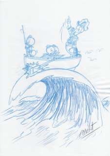 Millet | Donald, Huey, Dewey & Louie Duck - Millet - DIN A3 - Original Sketch Drawing | Catawiki