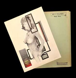 Eugène Eechaut | Nu féminin avec collages - 40x Dessin originaux et collages, travail Ã  l’encre de Chine - (1977/1993) | Catawiki