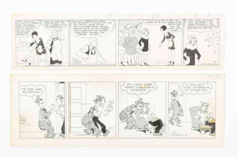 YOUNG, CHIC (1901-1973). TWO ORIGINAL DAILY COMIC STRIPS | Zwiggelaar Auctions