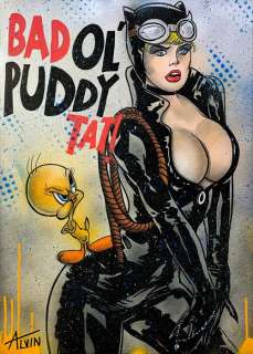 Alvin Silvrants | Tweety and Catwoman - Original illustration by Alvin Silvrants - Bad Ol’ Puddytat! | Catawiki
