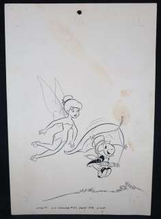 Bill Wright, Pete Alvarado - Walt disney showcase #37 cover - la - tinkerbell and jiminy cricket - gold key - 1976