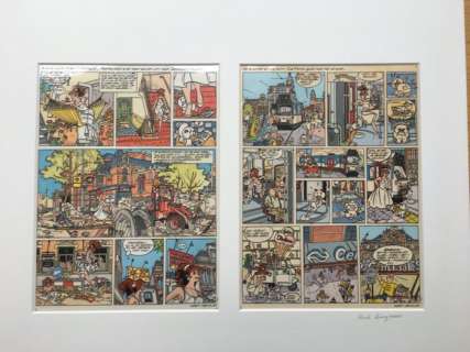 Kuijpers, Henk | Franka - Twee inkleuringen met zwartfilm in één lijst "De vlucht van de Atlantis" - (1992) | Catawiki