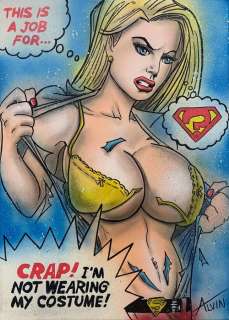 Alvin Silvrants | Busty Supergirl Undress - Original illustration by Alvin Silvrants | Catawiki