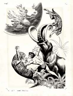 Russ Manning - ‘tarzan in savage pellucidar‘ cover (large art) 1975