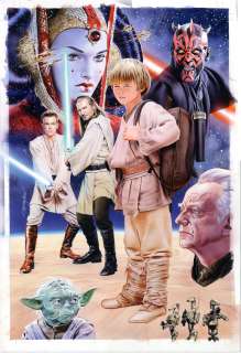 Mike Mayhew - Mike Mayhew Original STAR WARS: THE PHANTOM MENACE Hardcover Cover Painting