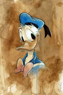 Guti, Coffee Artist | Donald Duck - Original Coffee Painting - Guti Signed (Front & Back) - Original Art | Catawiki