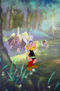Uderzo/Gerhard Hahn Film | "ASTERIX Conquers America" - Original Animation Production Cel + with Copy Background - Exemplaire unique - (1994) | Catawiki