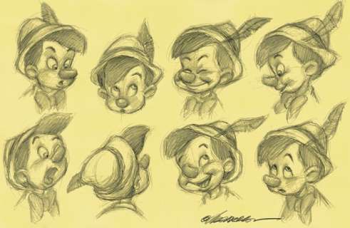 Joan Vizcarra | Pinocchio Model Sheet - Original Drawing - Joan Vizcarra - 50 x 32 cm | Catawiki