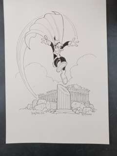 Silvia Ziche | Paperinik - Silvia Ziche - Illustrazione Originale "Paperinik ad Atene" - Firmata - Page volante - Exemplaire unique - (2015) | Catawiki