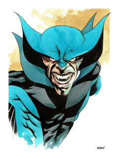 Mike McKone - baron blood watercolor bust marvel