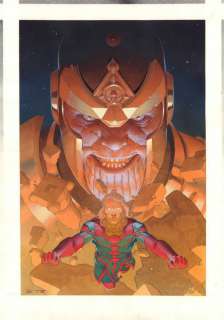 Esad Ribic - eternals #2 painted art cover - la - thanos vs. Ikaris - 2020 signed