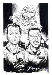 Ghostbusters (Venkman, Winston, and Slimer) Sketch by Ron Williams | mycomicshop.com
