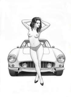 Paturaud, Laurent | Paturaud, Laurent - Dessin original publié "Ferrari 250 GT" | Catawiki