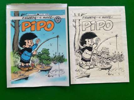 Walthéry | Walthéry - Originele cover Pipo + originele kleuring en zwartfilm - gesigneerd - (1994) | Catawiki