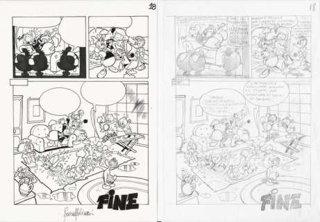 Lara Molinari | Paperino Mese #485 - Lara Molinari - tavola originale + preparatorio "Paperino e la Sfida Imprudente" - Page volante - Exemplaire unique - (2020) | Catawiki