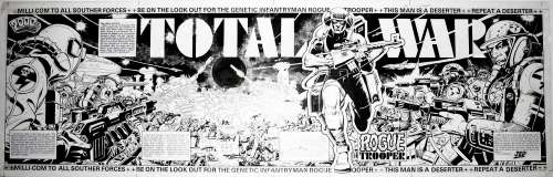 Dave Gibbons - Rogue trooper 2000ad prog 260-263 quadruple page splash! - total war - dave gibbons art watchmen