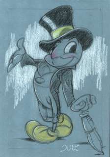 Guti, Coffee Artist | Jiminy Cricket [Pinocchio] - Original Drawing - Guti Signed - Original Art | Catawiki