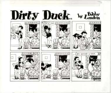 62: London Dirty Duck Sunday Playboy original art | Russ Cochran