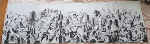 Emil Cabaltierra | Teenage Mutant Ninja Turtles #101-105 - 5 Pieces of Original Cover Artwork by Emil Cabaltierra - Page volante | Catawiki