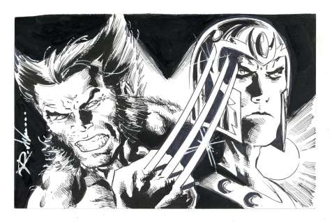 Wolverine and Magneto Sketch by Ron Williams | mycomicshop.com