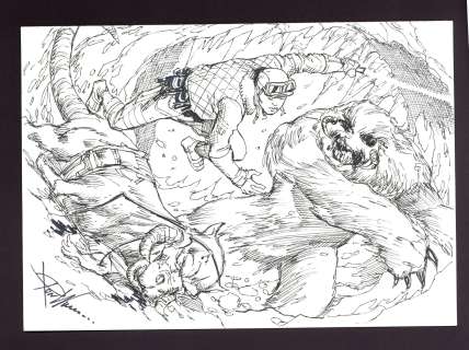Luke Skywalker vs. Wampa Sketch by Ron Williams | mycomicshop.com