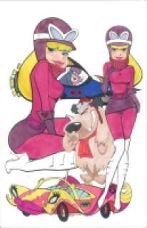 Louis Small Jr. - WACKY RACES : PENELOPE PITSTOP : COLORED PIN-UP : LOUIS SMALL JR. PRIVATE COLLECTION