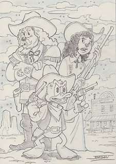 Julian Jordan - Ducktales - Scrooge - "Calamity Jane and Buffalo Bill" - 30 x 21 cm A4