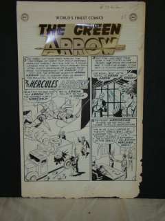 1389: Worlds Finest #73 Splash Page Green Arrow. | Weiss Auctions