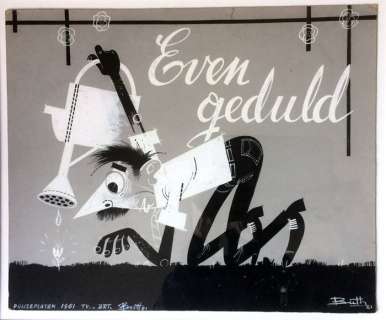 Buth (Leo De Budt) - Originele tekening - Pauzeplaat TV - BRT - (1961) | Catawiki