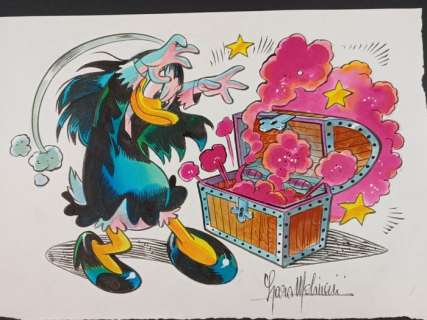 Lara Molinari | Lara Molinari - Illustrazione Originale "Amelia e la Magia" - Firmata - Page volante - Exemplaire unique - (2021) | Catawiki