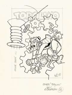 Andrea Freccero | Topolino #2575 - Andrea Freccero - cover originale - Page volante - Exemplaire unique - (2005) | Catawiki