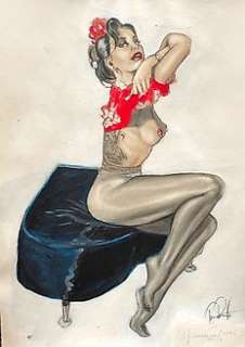 Formaat: 18 x 25 cm. - Signed by both - Giovanna Casotto & Tom Porta - Original artwork - Pin-up - (2005)