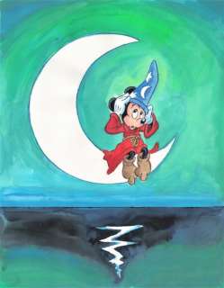 Tony Fernandez, Disney Artist | The Sorcerer’s Apprentice - Magical Moon - Original Painting - Tony Fernandez Signed - Acrylic Art - Original Artwork | Catawiki