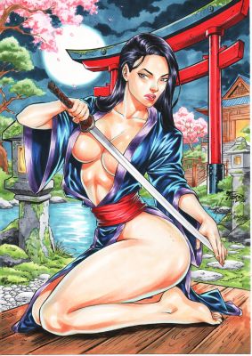 Fred Benes - Psylocke pin up 9x12