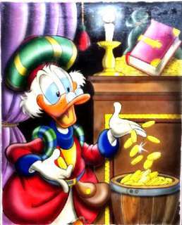 DISNEY QUADRI PAPERONE di CHIERCHINI GIULIO quadro ad olio formato cm 40 x 50 | Casa del Fumetto