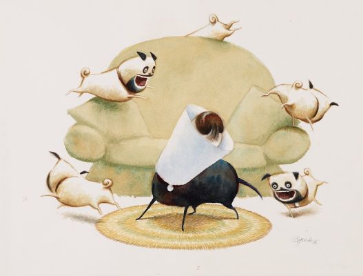 Carter Goodrich | Mister Bud Wears the Cone - Simon & Schuster, 2013 | Philippe Labaune Gallery