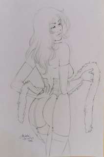 Michela Cacciatore - Michela Cacciatore - Illustrazione originale Pin up - Page volante - Exemplaire unique - (2006)