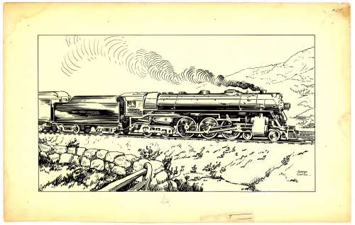 Carlson - NEW YORK CENTRAL 5200, Page 24 Original Drawing (c. late 1930s) | Russ Cochran