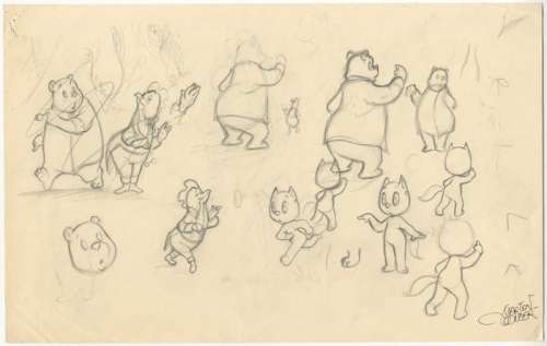 Marten Toonder (Studio) | Marten Toonder (Studio) - Origineel schetsvel - Tom Poes, Heer Bommel, Markies de Canteclaer (1955) | Catawiki