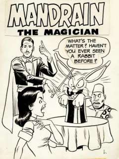 148: Wood 7p Mandrake parody 1966 original comic art | Russ Cochran