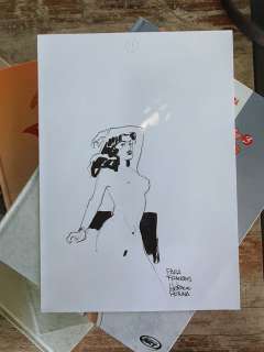 Horacio Altuna - Dessin original sur feuille A4 + Voyeurs Playboy T.1, T.2 et T.3 - EO - (2017/2021) | Catawiki