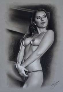Denis Prenzel | Denis Prenzel - Original drawing - Pin-up - Nina - Size: 29,7 x 42 cm. - (2022) | Catawiki