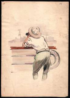 Piet Van Der Hem (1885-1961) | Piet van der Hem (1885-1961) - Gemengde techniek op papier - Originele illustratie voor ’Avonturen met Oom Theo en Aboe Do’ - (1926) | Catawiki