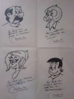 Merho | Kiekeboe - Originele tekeningen van de 4 hoofdpersonages - Page volante | Catawiki