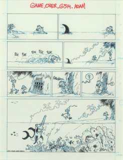 Midam Et Patelin - Game Over - Toxic Affair  Encre de Chine et crayon bleu