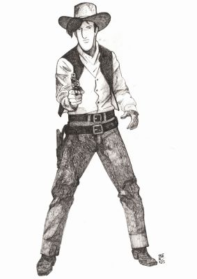 Brüno | 2025 - Lucky Luke de face dégainant | Huberty Breyne Gallery